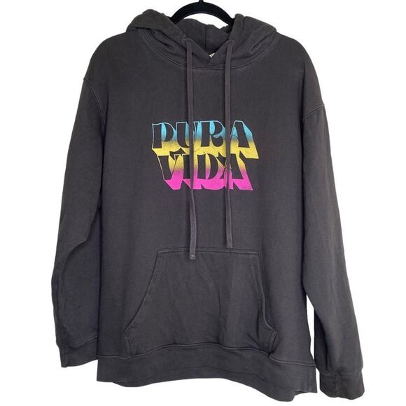 Pura Vida Brown Color Block Hoodie Large - Picture 1 of 11